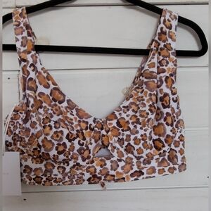 Alulu Leopard Print Women's Bikini Top